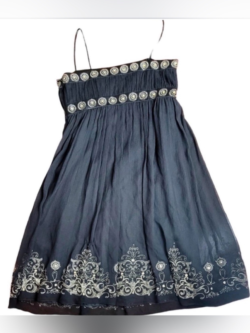 Vintage Maggy London Silk Chiffon Baroque Babydoll Dress Sz 6